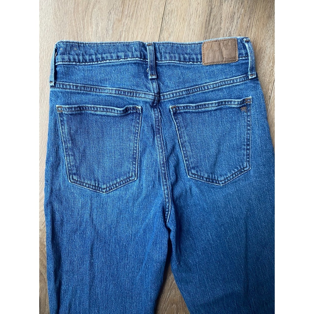 Madewell Perfect Vintage Jeans Womens 27 Blue High Rise Straight Raw Hem - Picture 7 of 9
